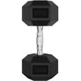 thumbnail image 1 of RitFit Rubber Hex Dumbbell Weight 5-60 LBS with Metal Handle for Strength Training, Full Body Functional Workouts, 1 of 8