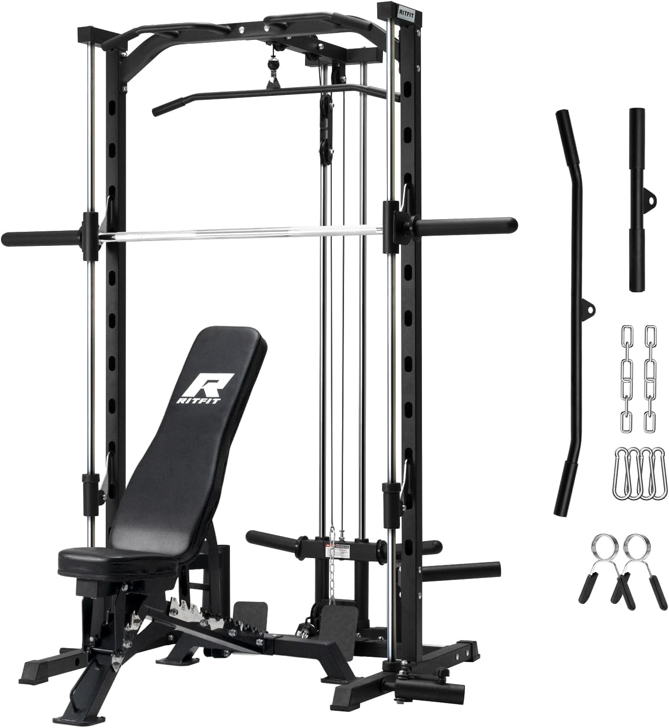 Smith Machine Fall RitFit Smith Machinefor Home Gym, Power Cage Weight Half Rack Weight ...