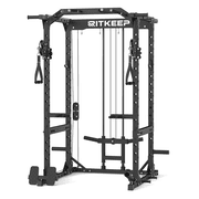 RitKeep M10 Power Rack for Home Gym, 1500LB Capacity Multi-Function Power Cage with Adjustable Cable Crossover & 11 Strength Training Attachments