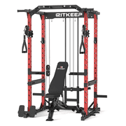 RitKeep Fitness M10 Power Cage with Pulley System and Adjustable Bench for Home Strength Training