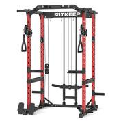 RitKeep M10 Power Rack for Home Gym, 1500LB Capacity Multi-Function Power Cage with Adjustable Cable Crossover & 11 Strength Training Attachments