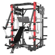 RitKeep PMAX-4750 for Beginner Fitness Training Machine with Jammer Arms, 1800lbs Squat Rack with RAB3000 Weight Bench and LAT-Pull Down System