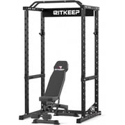 RitKeep RMAX 2250 2x2" Squat Power Rack, Weightlifting rack 1200 lb weight capacity with Incline Bench for Home Gym
