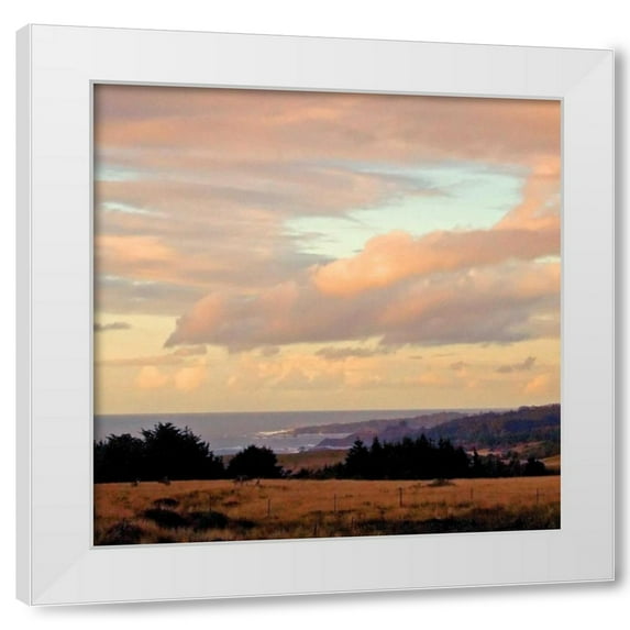 Rita Crane 12x12 White Modern Wood Framed Wall Art Titled - Evening Sky I