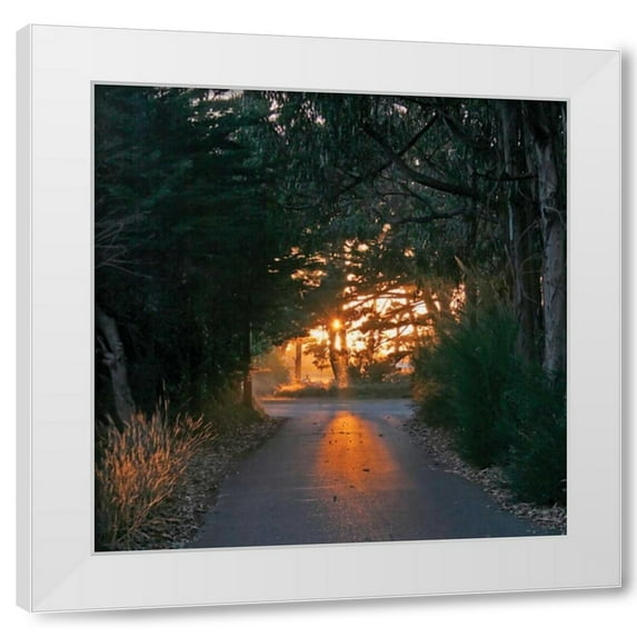 Rita Crane 4x24 White Modern Wood Framed Wall Art Titled - The Road Home
