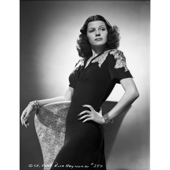 Rita Hayworth in Black Dress Hand on Waist Pose Photo Print (8 x 10)