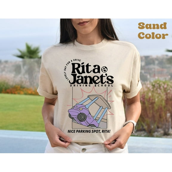 Rita & Janet's Driving School Bluey Unisex T-shirt, Chattermaxes Tshirt, Heeler Inspired Shirt, Nice Parking Spot, Bluey Bingo Disney