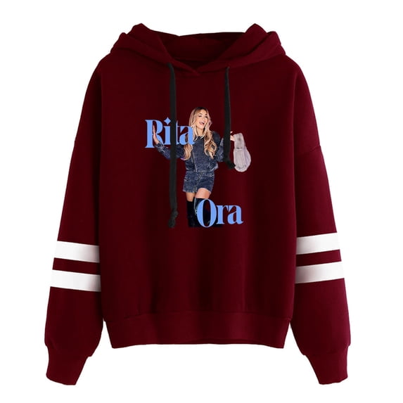 Rita Ora Hoodie without pocket women's men's fashion trend long sleeved hooded sweatshirt