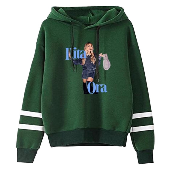 Rita Ora Hoodie without pocket women's men's fashion trend long sleeved hooded sweatshirt
