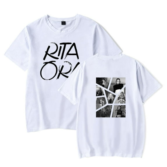 Rita Ora Merch T-shirt Classic Round Neck Casual Short Sleeves Men And Women Summer Street Wear
