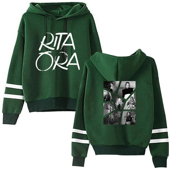 Rita Ora Pocket free unisex rap hip-hop fashion long sleeved hooded sweatshirt