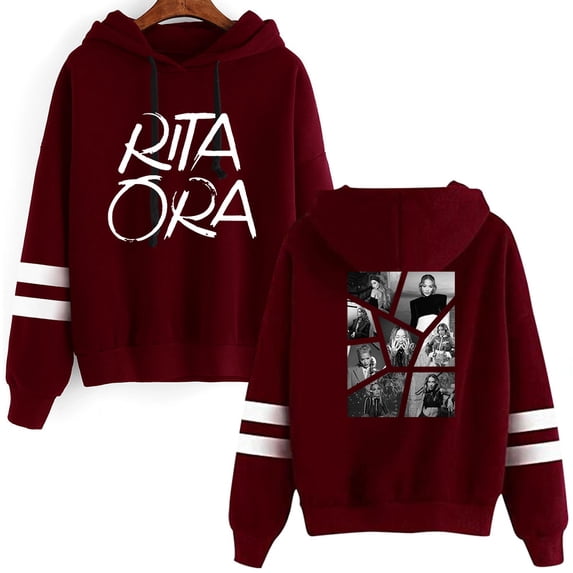 Rita Ora Pocket free unisex rap hip-hop fashion long sleeved hooded sweatshirt