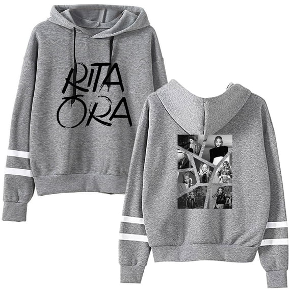 Rita Ora Pocket free unisex rap hip-hop fashion long sleeved hooded sweatshirt