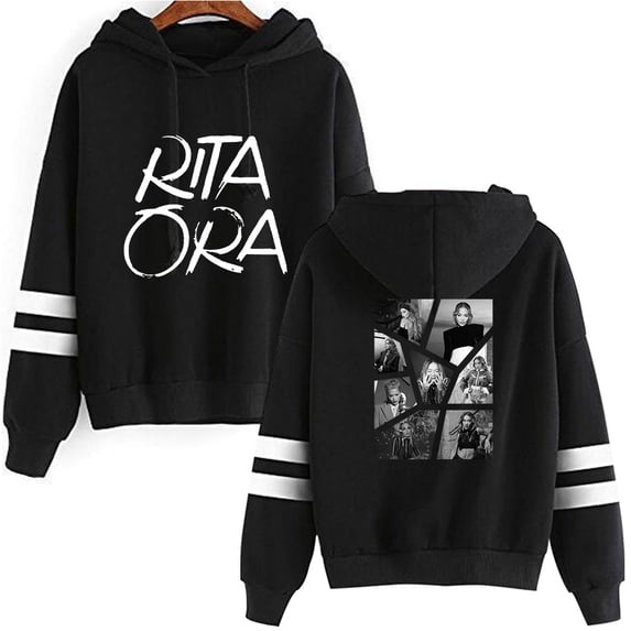 Rita Ora Pocket free unisex rap hip-hop fashion long sleeved hooded sweatshirt