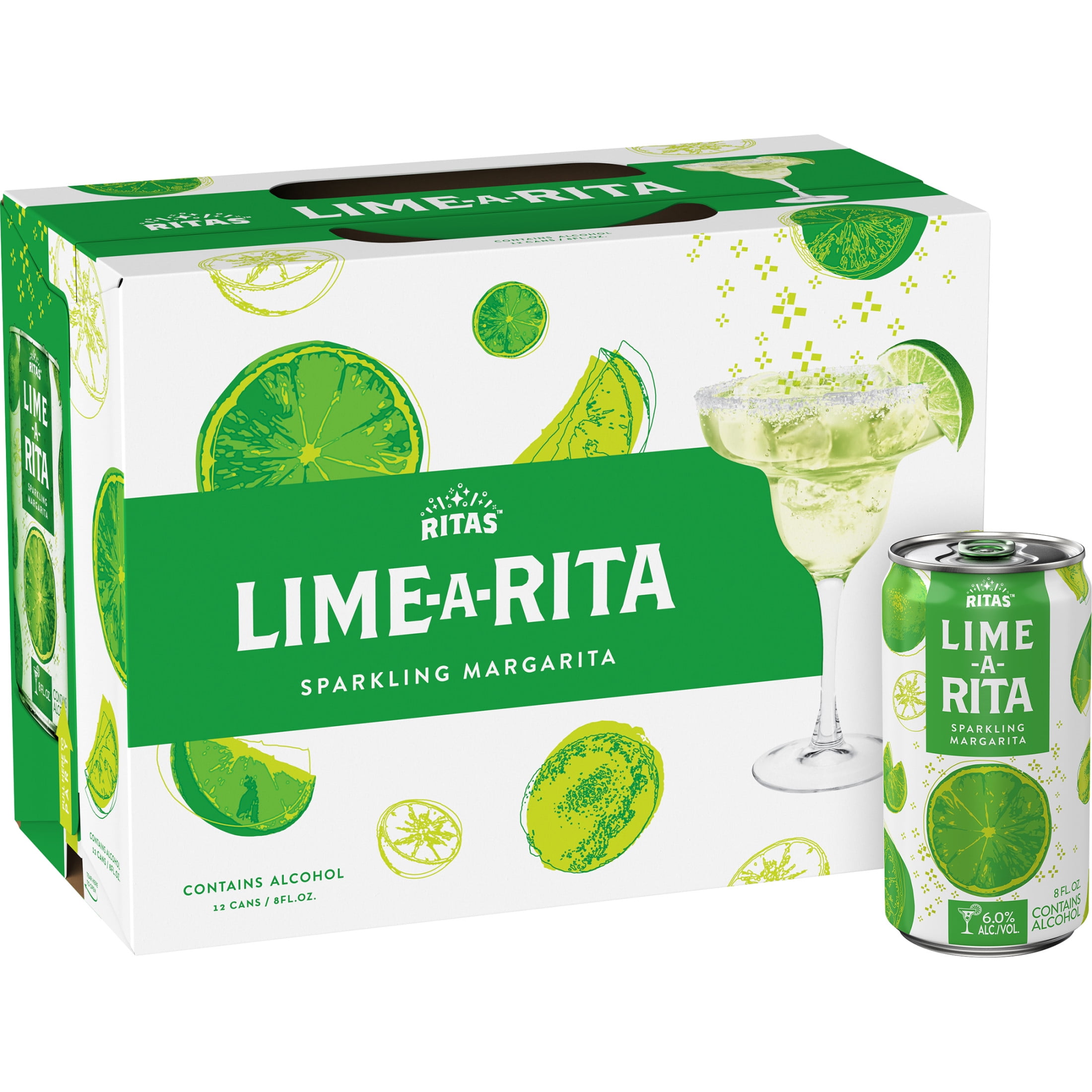 Ritas Lime-a-Rita Sparkling Margarita Malt Beverage, 12 pack 8 fl