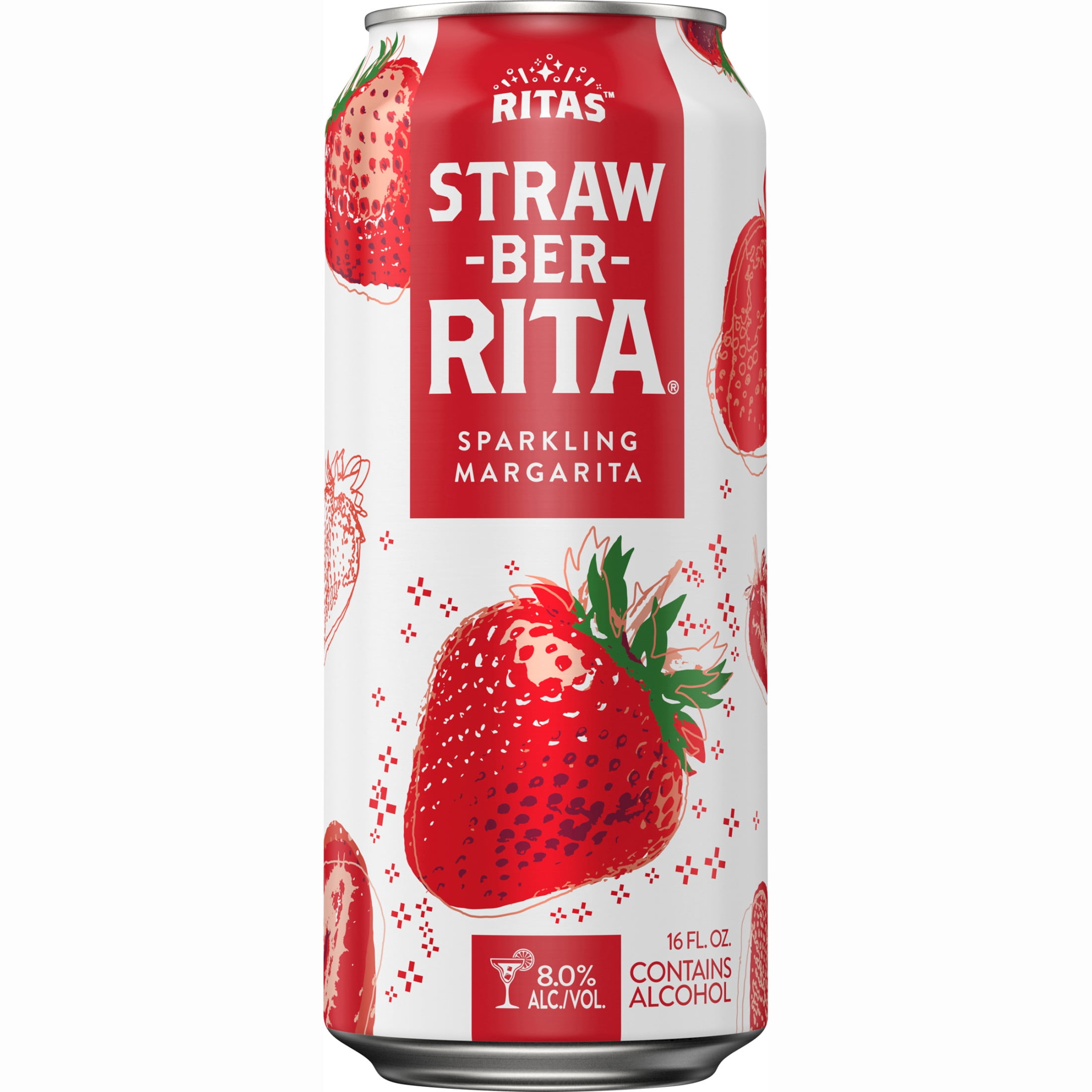 Straw A Rita Ritas Straw-Ber-Rita Malt Beverage, 16 fl. oz. Can, 8% ABV - Walmart.com