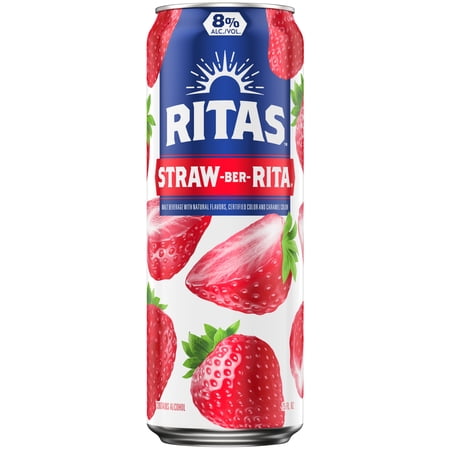 Ritas Straw-Ber-Rita Sparkling Margarita, 25 fl. oz. Can, 8% ABV