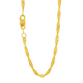 thumbnail image 1 of Ritastephens 10K Solid Gold Yellow Or White 1.7mm Singapore Rope Sparkle Chain Necklace 18", 1 of 1