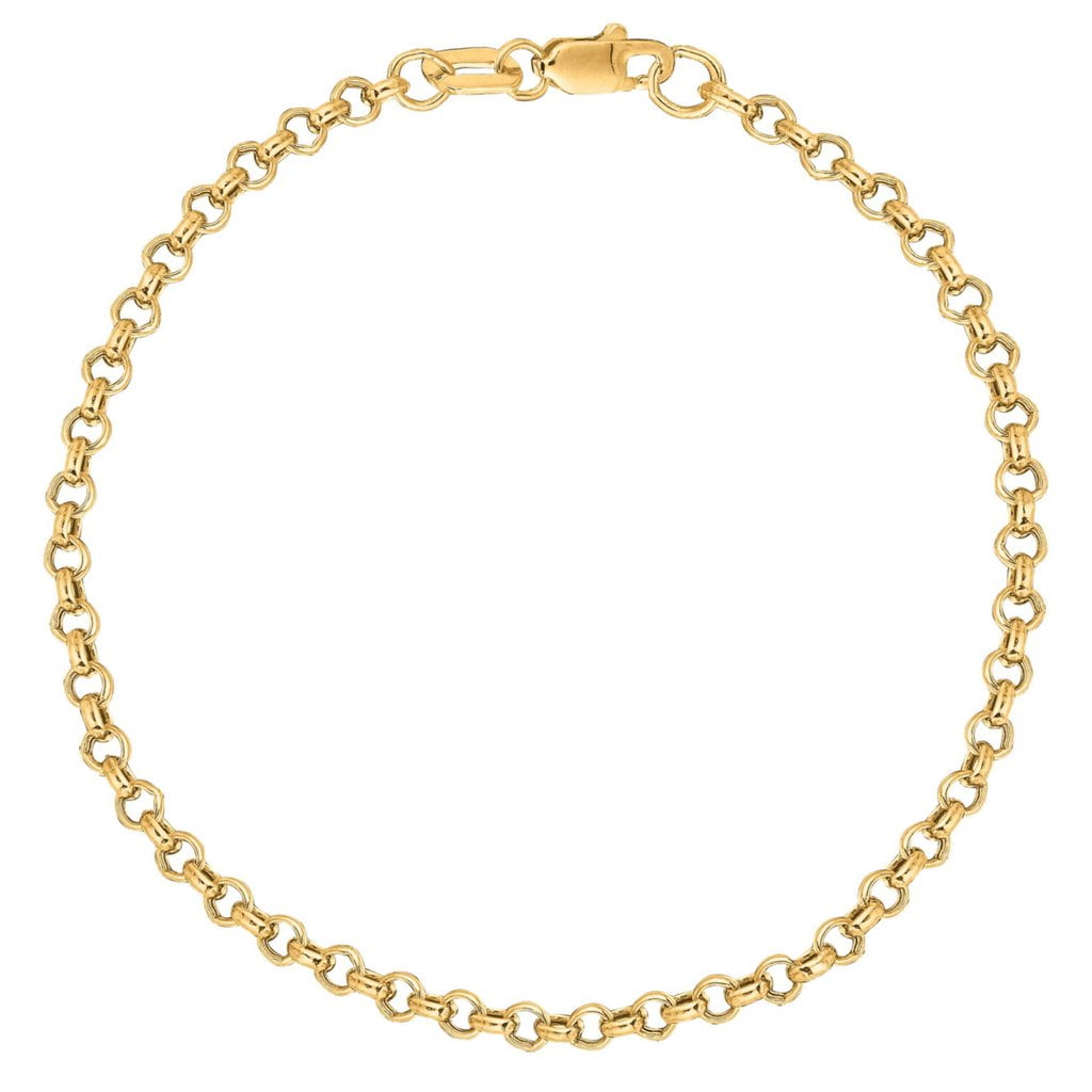 Ritastephens 10k Yellow Gold Rolo Foot Ankle Chain Anklet, Bracelet, or Necklace
