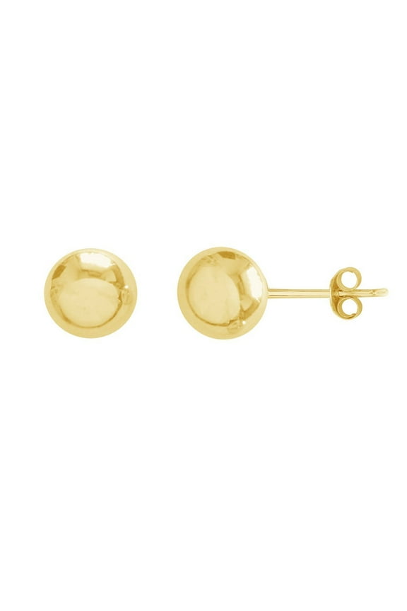 14K Yellow Gold Ball Stud Post Earrings for Women 3,4,5,6,7,8mm (7 mm)