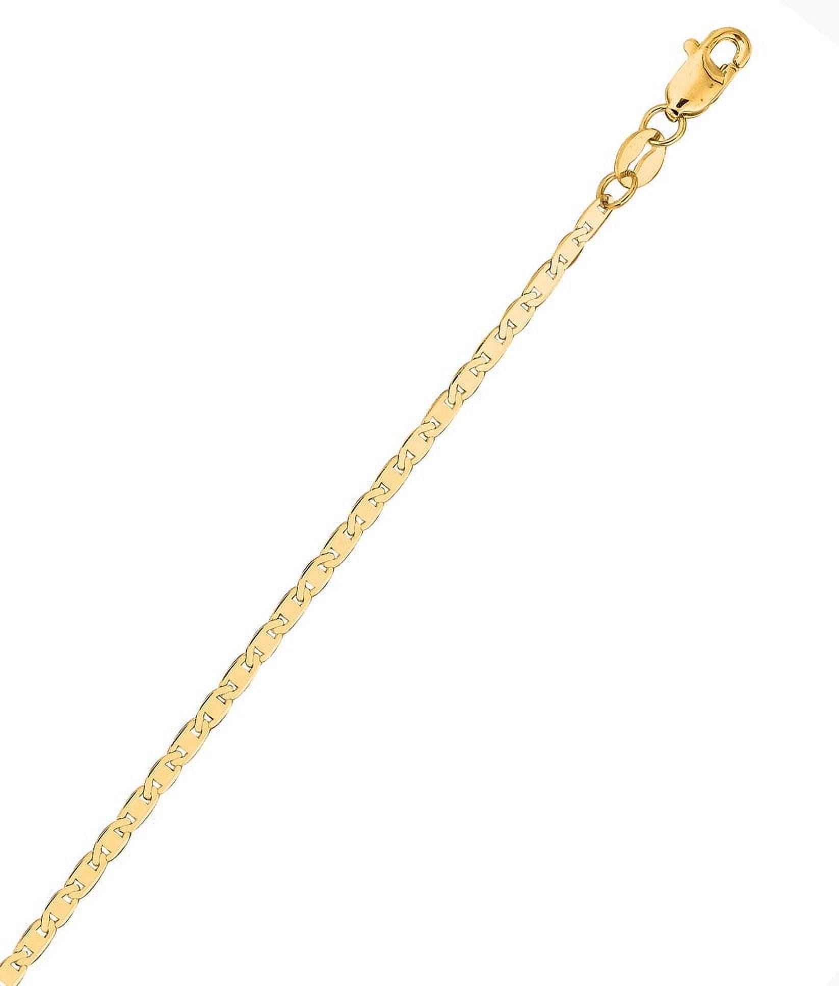 Ritastephens 10K Yellow Gold Mariner Link Anklet, 10 Inches