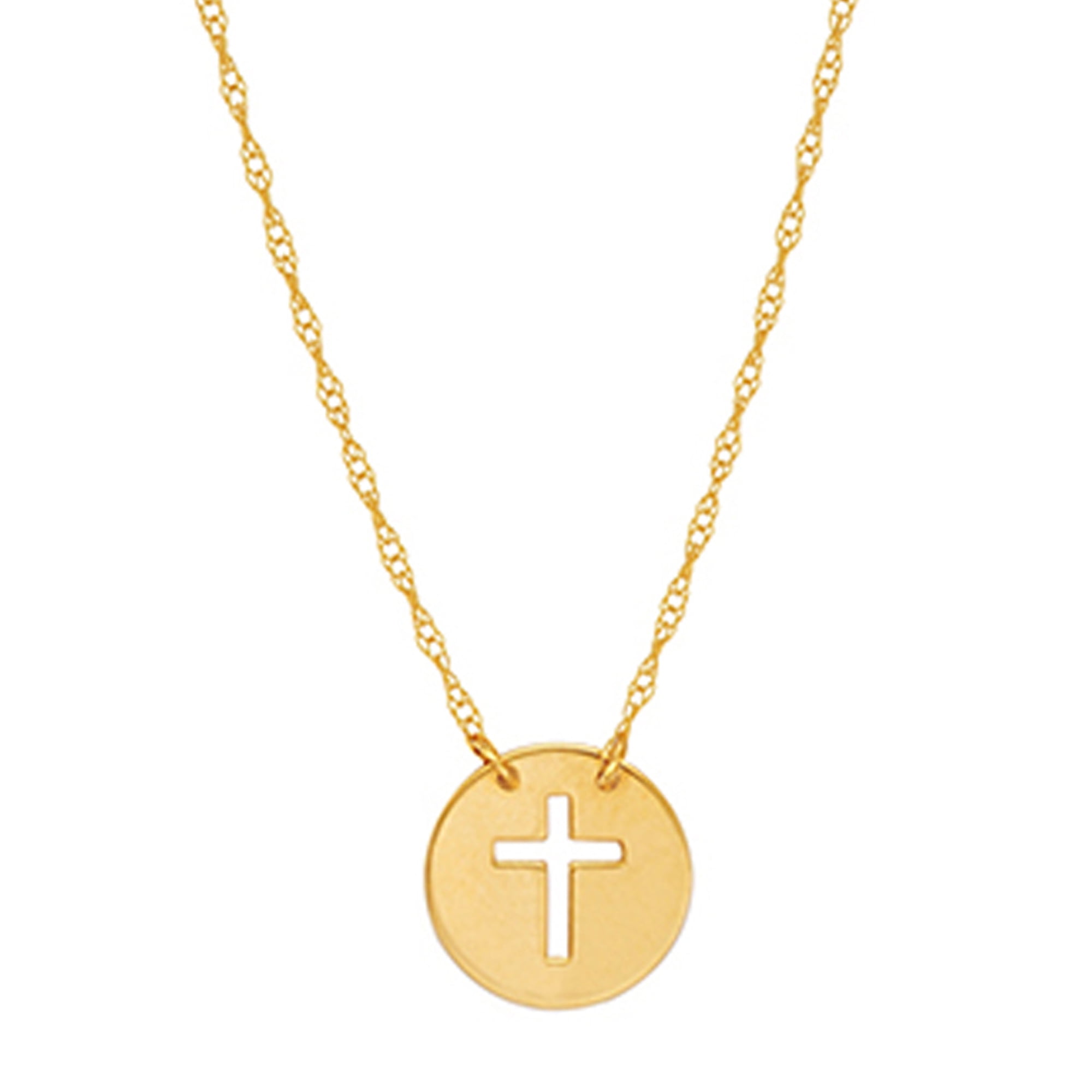 Ritastephens 14k Gold Mini Elephant Pendant Necklace 18 Inches Ritastephens 14k Yellow Gold Mini Contemporary Cut-out Adult Cross