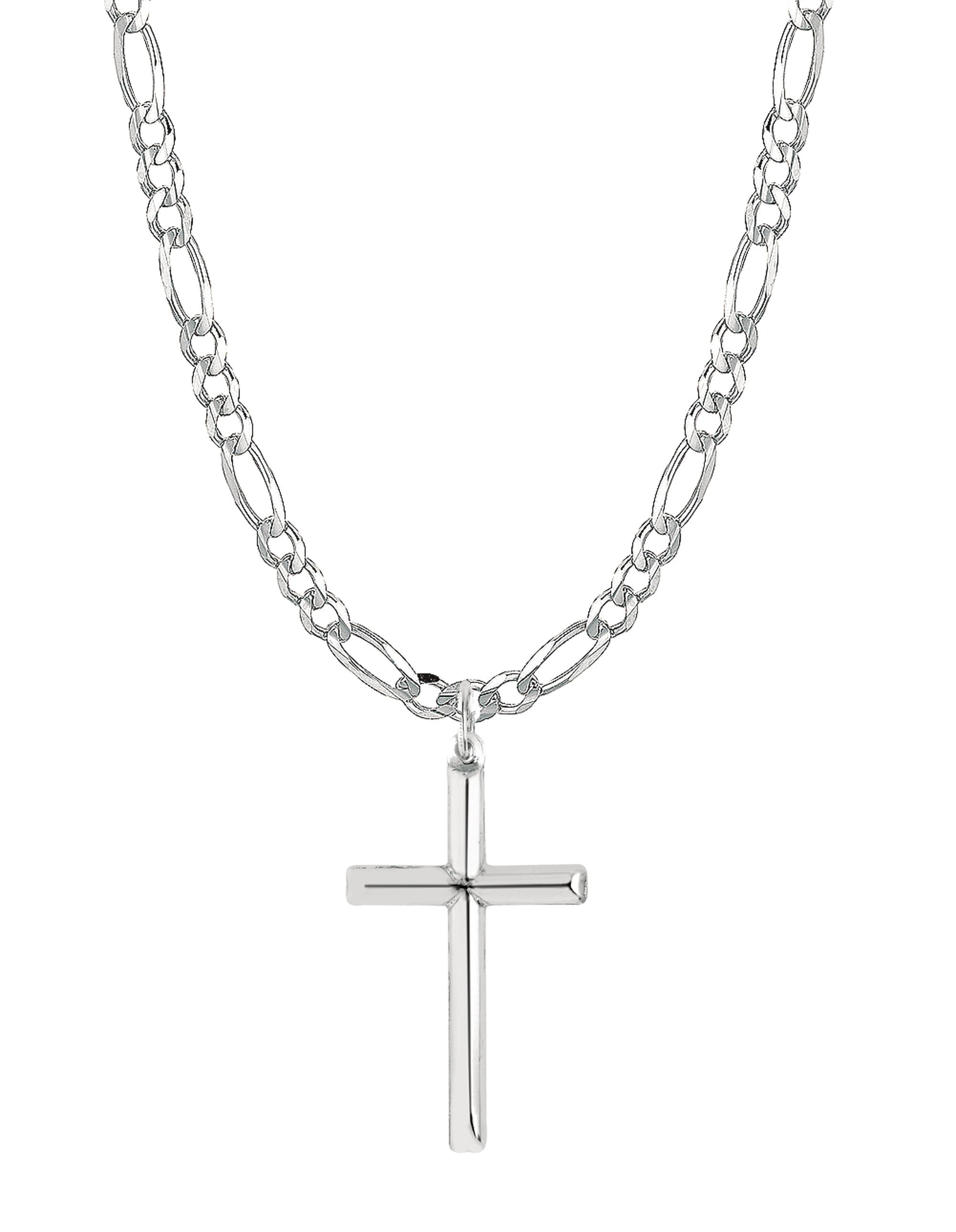 Ritastephens 925 Sterling Silver Cross Pendant Necklace for