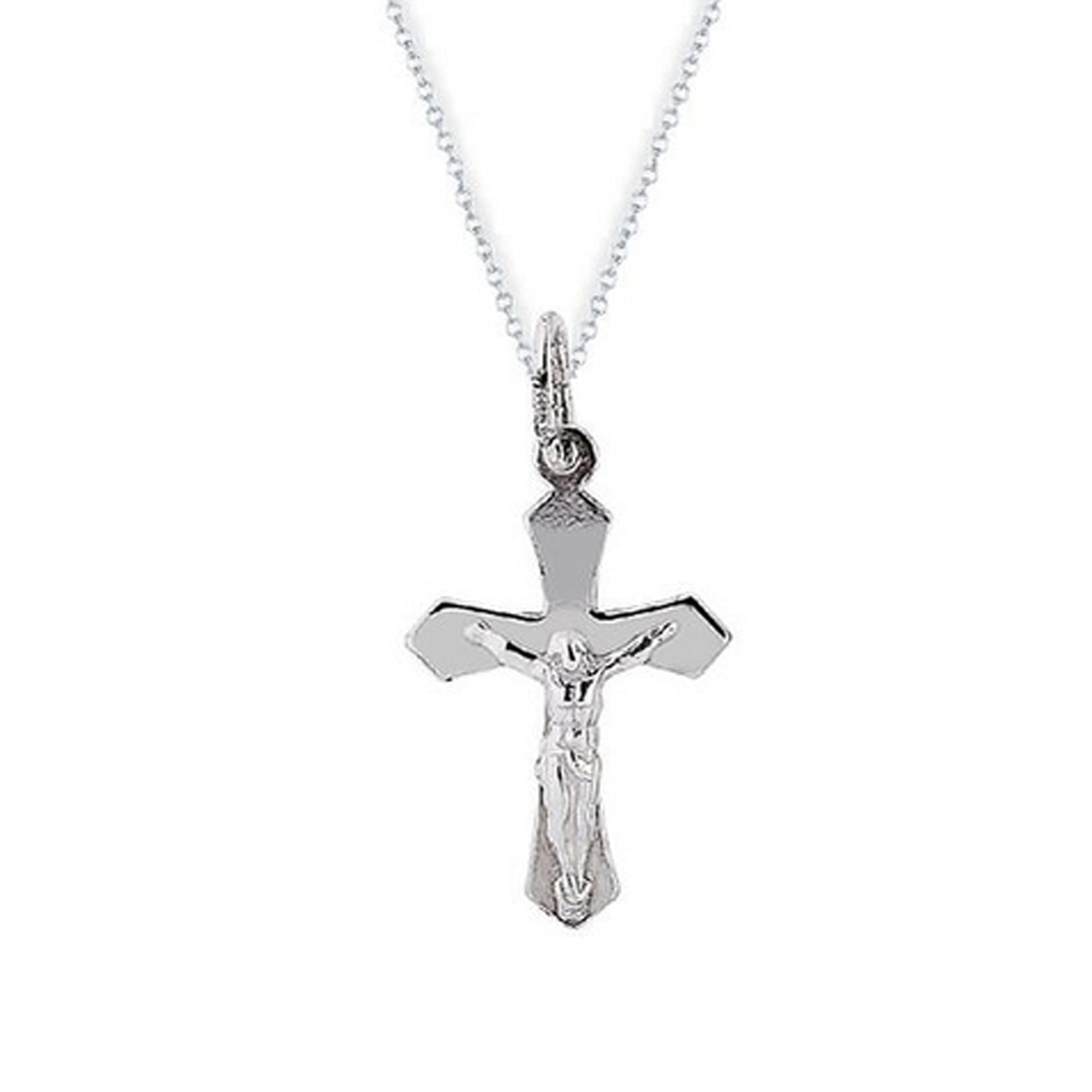 Ritastephens 925 Sterling Silver Crucifix Cross Pendant Necklace
