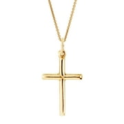 RITASTEPHENS 925 Sterling Silver Gold-tone Small Italian Cross Charm Pendant Necklace 18x30mm