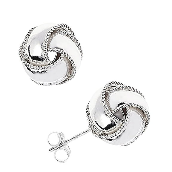 Ritastephens 925 Sterling Silver Love Knot Earrings Loveknot Earrings 10mm Large