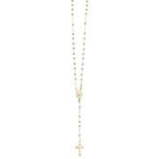 Ritastephens 925 Sterling Silver Rosary Bead Necklace Virgin Mary Cross 18 inches for Adults