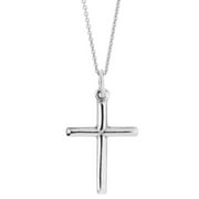 RITASTEPHENS 925 Sterling Silver Gold-tone Small Italian Cross Charm Pendant Necklace 18x30mm