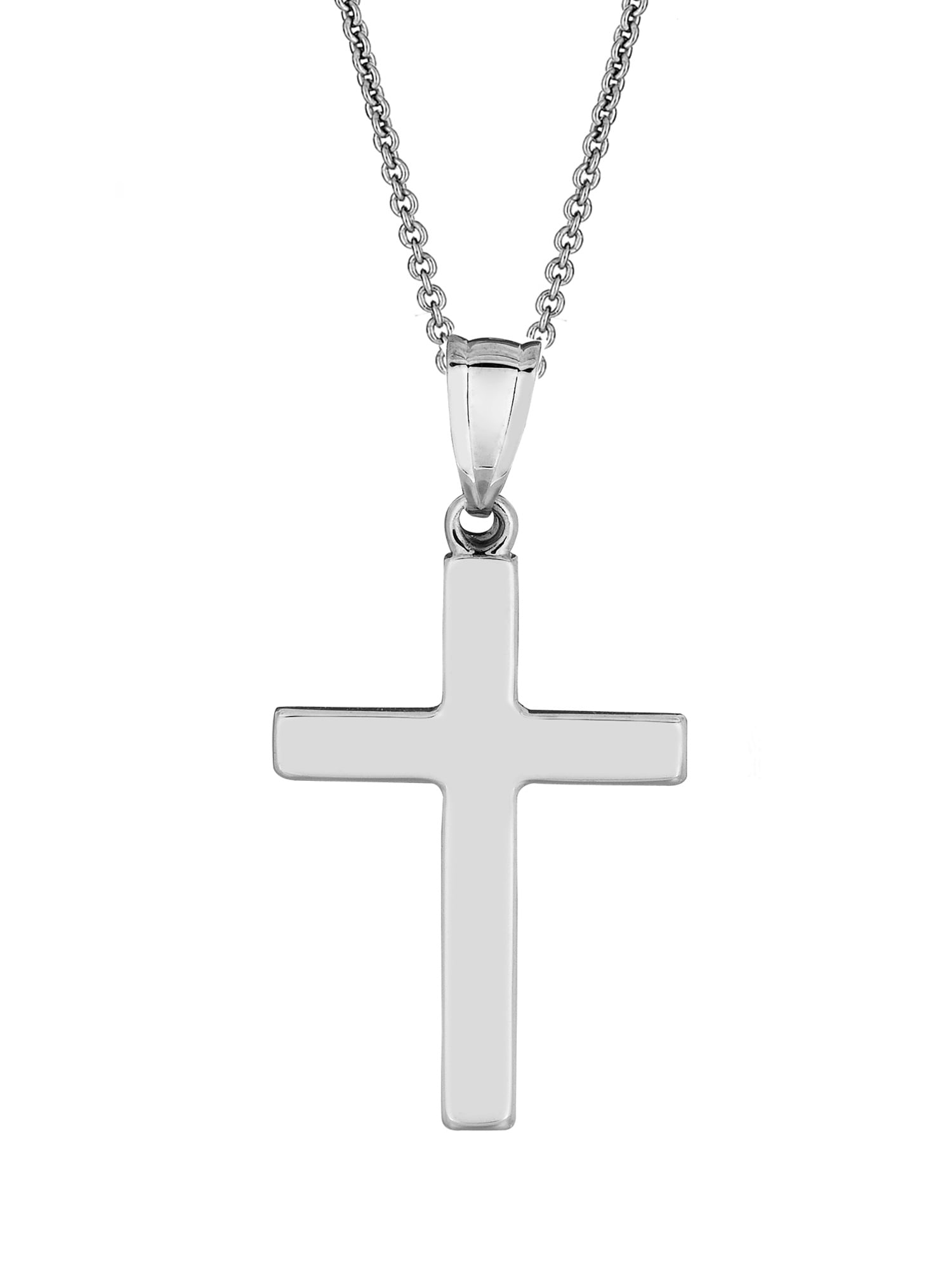 Ritastephens Sterling Silver Gold Tone Italian Crucifix Cross Necklace - 16" Chain, 27x18mm Pendant, Hypoallergenic
