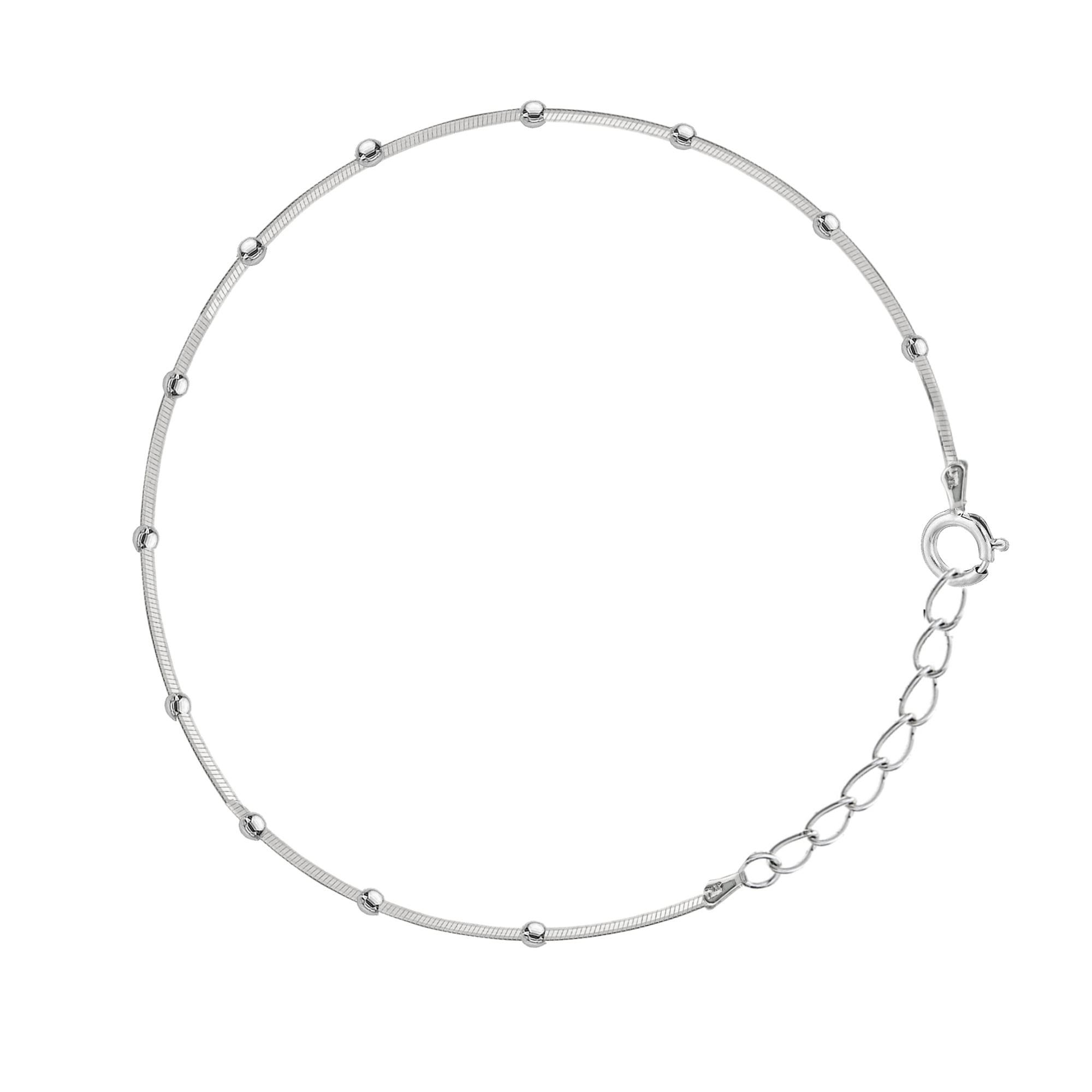Ritastephens 925 Sterling Silver Women Foot Anklet – Italian Snake Bead Chain Ankle Bracelet