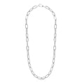thumbnail image 1 of Ritastephens Sterling Silver 2.95mm Rohdium Finish Diamond Cut Paperclip Link Chain Necklace (18", 20", 24", 30"), 1 of 4