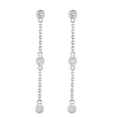 thumbnail image 1 of Ritastephens Sterling Silver 5mm Cubic Zirconia CZ By the Yard Station Dangle Earrings 55mm, 1 of 4
