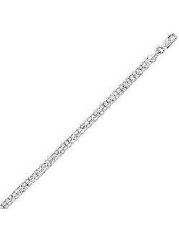 Sterling Silver Bizmark Link Chain Anklet for Female Adults and Teens]
