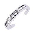 thumbnail image 1 of Ritastephens Sterling Silver Channel Set Cubic Zirconia Toe Ring, 925 Sterling, Gift Box, 1 of 2