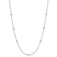 thumbnail image 1 of Ritastephens Sterling Silver Designer Style CZ By the Yard Station Chain Choker Necklace 16", 1 of 7