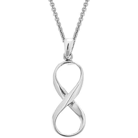 Ritastephens Sterling Silver Endless Infinity Symbol Dangle Small Charm Pendant Chain Necklace 20 Inches