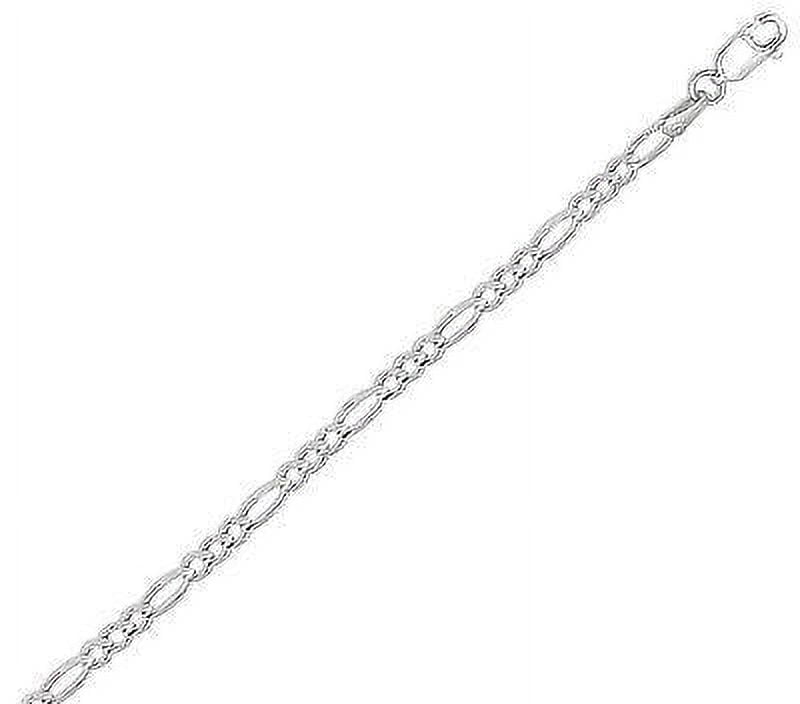 Ritastephens Sterling Silver Figaro Link Ankle Anklet Chain 10inches 3mm for Male Female Adult and Teens