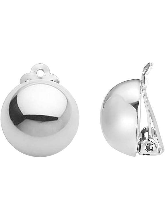 Sterling Silver Polished Clip-on Earrings