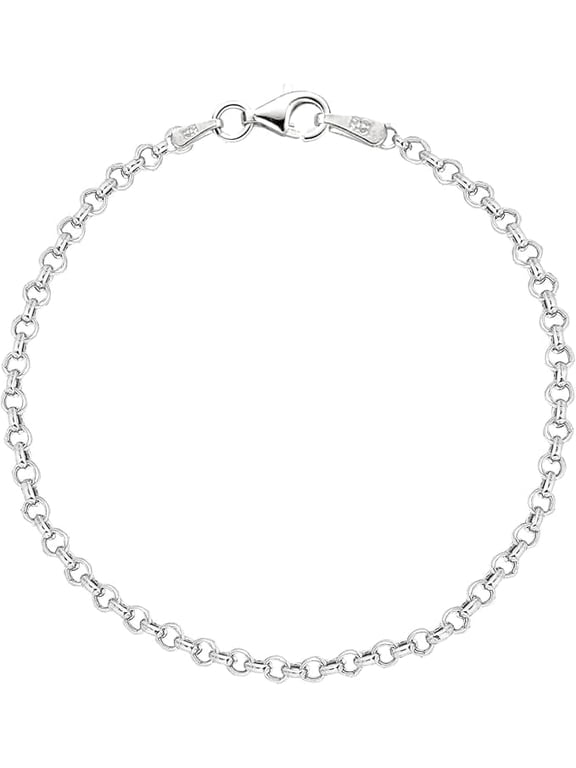 Sterling Silver Rolo Anklet 10"