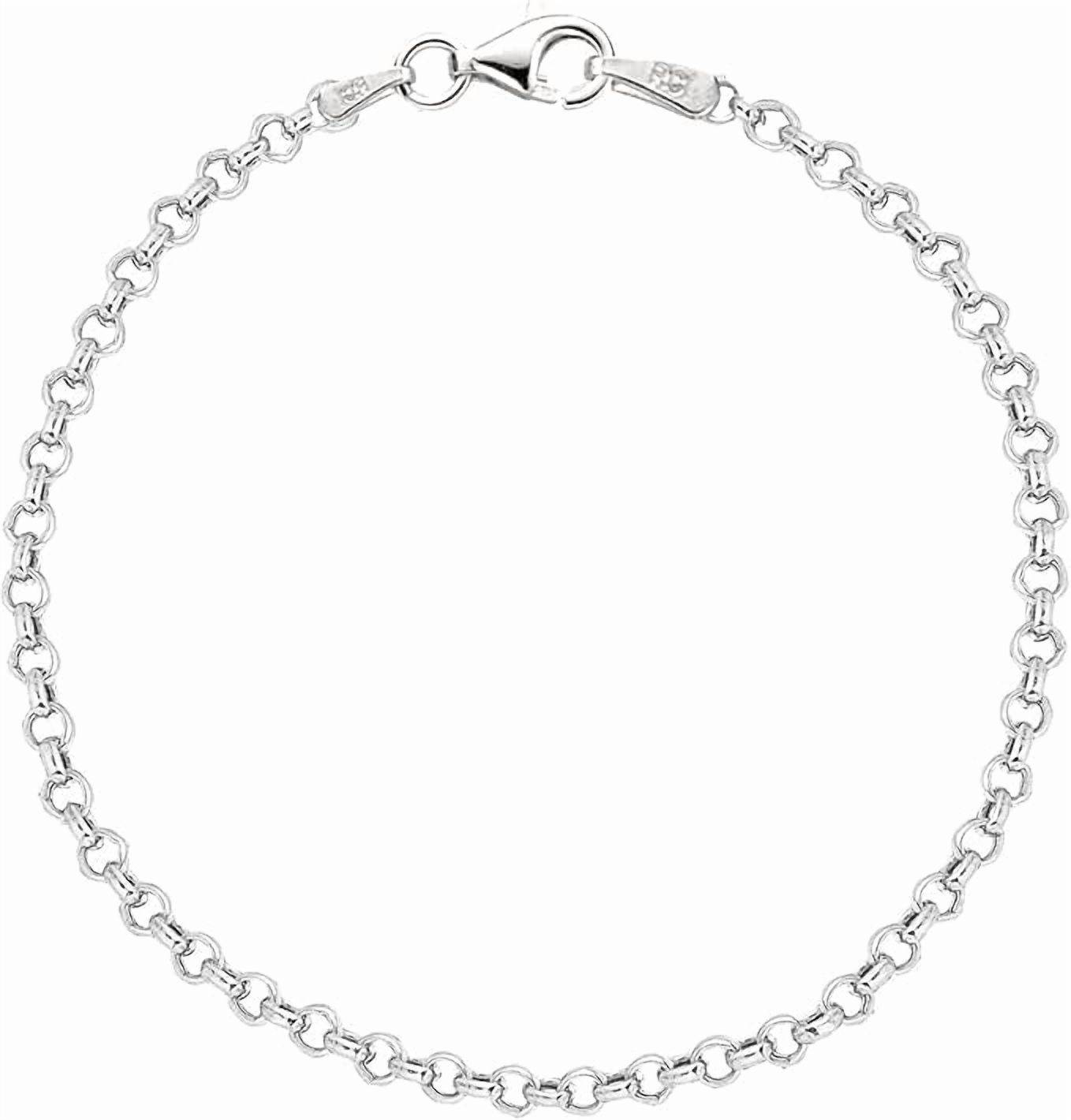 Ritastephens Sterling Silver Rolo Anklet 11"