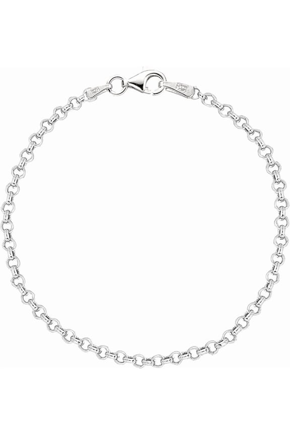 Sterling Silver Rolo Anklet 11"