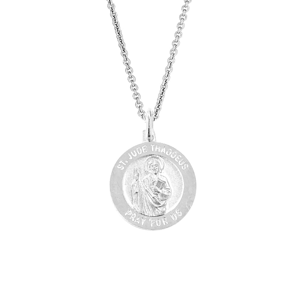 Ritastephens Sterling Silver Saint St Jude Thaddeus Medal Round Charm ...