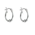 thumbnail image 1 of Ritastephens Sterling Silver Shiny Huggies Hoops with Three Ball Earrings 15 mm, 1 of 4