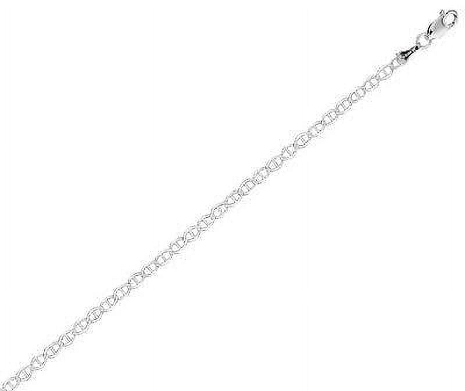 Ritastephens Sterling Silver Shiny Italian 2.7mm Mariner Link Anklet Bracelet Chain Anklet