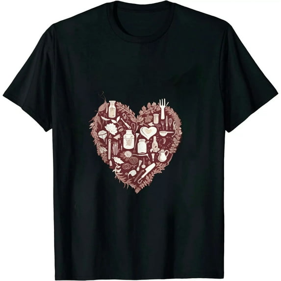 Ritatte Women Garden Shirt Love Heart Graphic T-Shirt Plant Lover Gardener Gift Tee Botanical Short Sleeve Causal Top