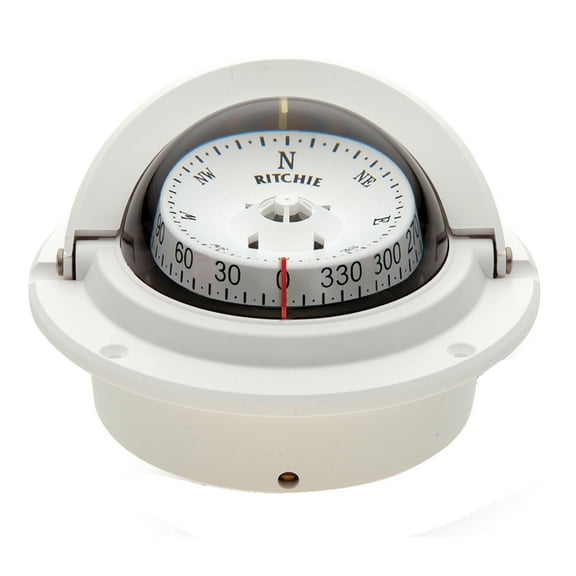 Ritchie White Voyager Flush Mount Marine Power Boat Compass - (F-83W) FO-3227
